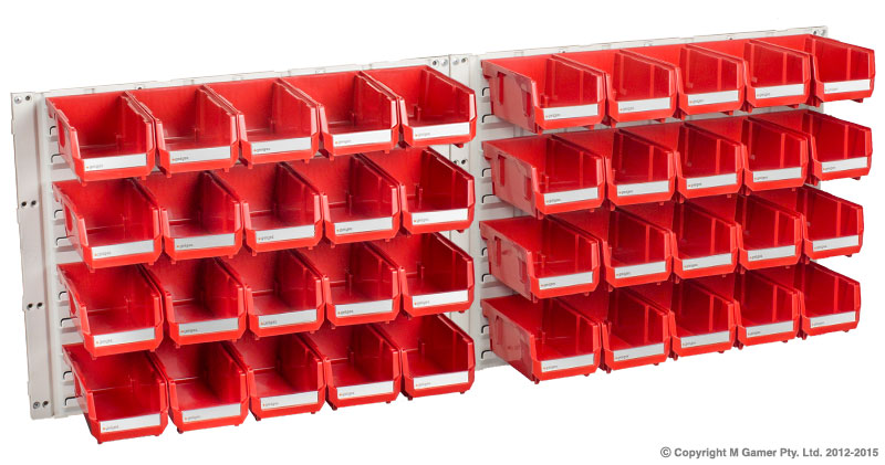 HB Hanging Panel 40 Bin Kit (Red)